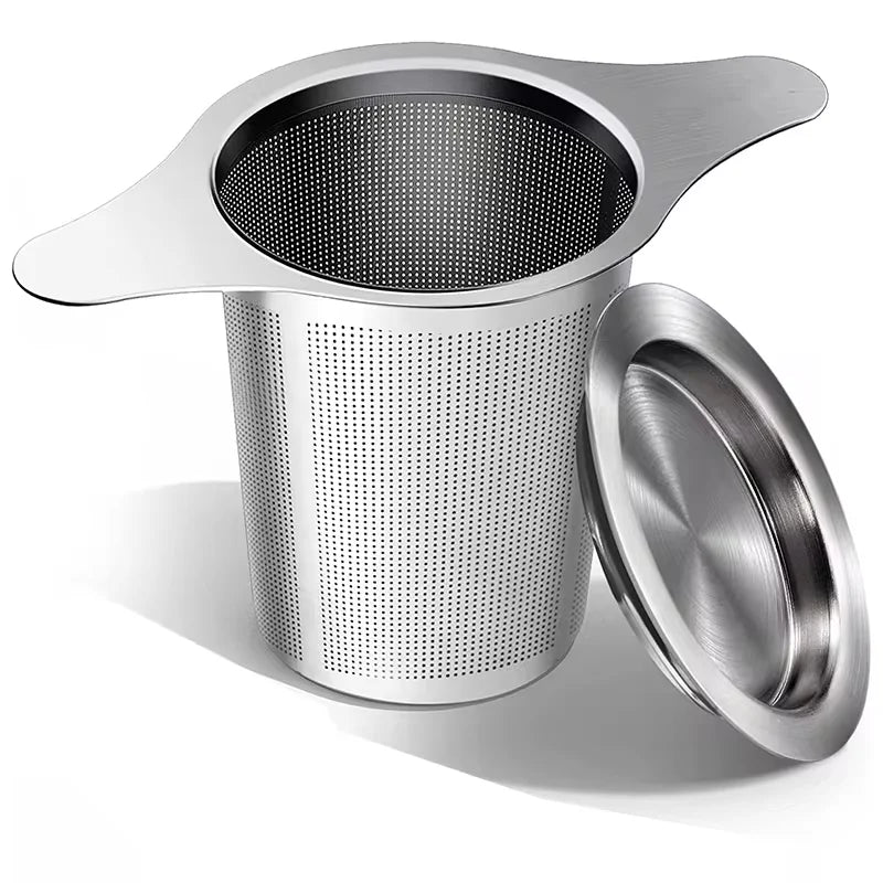 1 Piece Tea Infuser Basket Stainless Steel Tea Strainer Tea Filter With Small Strainer And Lid Tea Diffuser For Loose Tea YY088