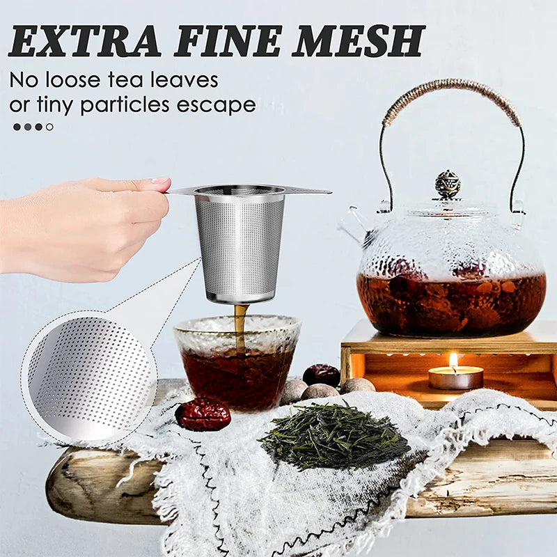 1 Piece Tea Infuser Basket Stainless Steel Tea Strainer Tea Filter With Small Strainer And Lid Tea Diffuser For Loose Tea YY088