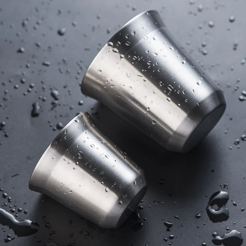 Mugs Double Wall Stainless Steel Coffee Mug 80ml/160ml Portable Cup Travel Tumbler Coffee Jug Milk Tea Cups Office Water Mugs