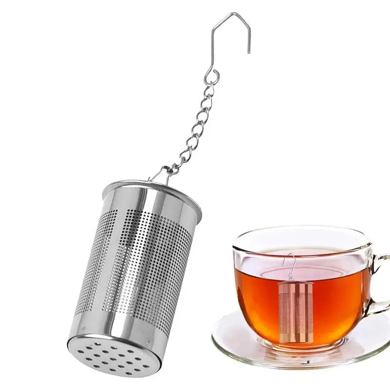 304 Stainless Steel Tea Strainers Set Extra Fine Mesh Tea Infuser For Loose Tea - Updated Slim Threaded Lid For Black Tea