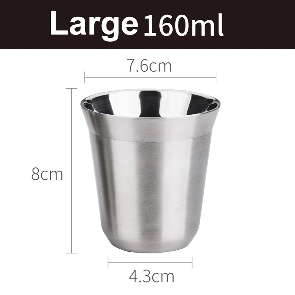 Mugs Double Wall Stainless Steel Coffee Mug 80ml/160ml Portable Cup Travel Tumbler Coffee Jug Milk Tea Cups Office Water Mugs